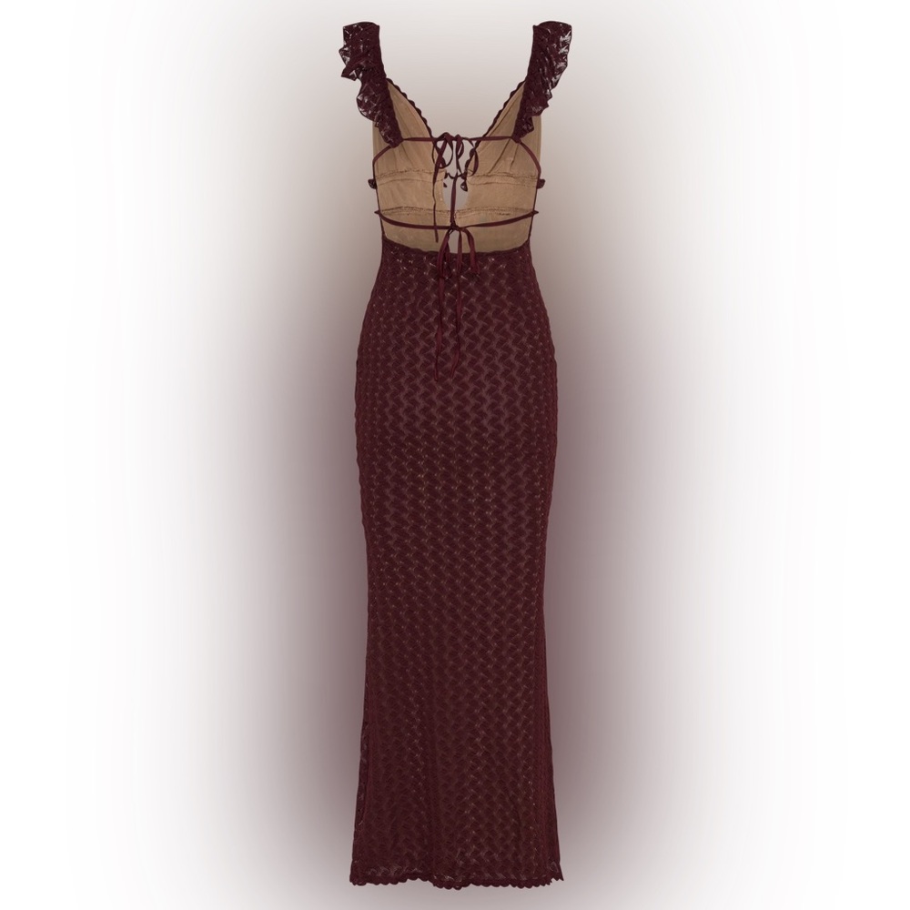 Meshki Ezra Lace Maxi Dress In Plum Size XXS 🥀✨ - Picture 6 of 9